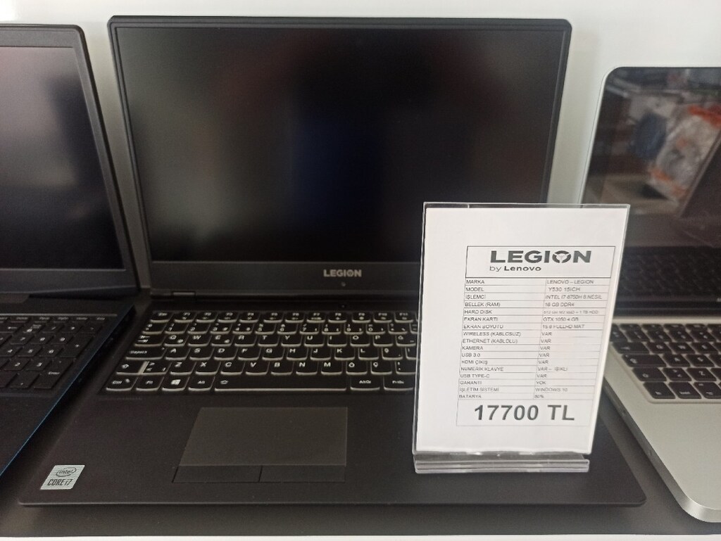 Laptop, Gaming  Lenovo Legion Y530 i7, GTX 1050, 16GB RAM, 512 GB M2 SSD +  1 TB HDD  SÜPER HIZLI